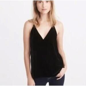 Abercrombie & Fitch black velvet Small tank top camisole